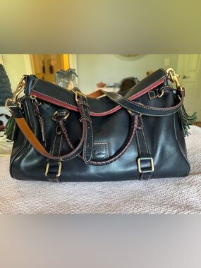 Dooney & Bourke Black/Navy Large Florentine Satchel